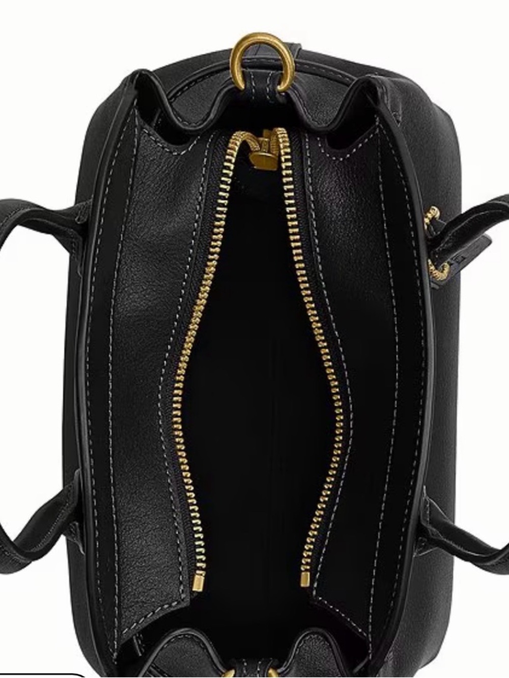 Coach Black Leather Dome Tote with Gold Accents - Picture 3 of 4